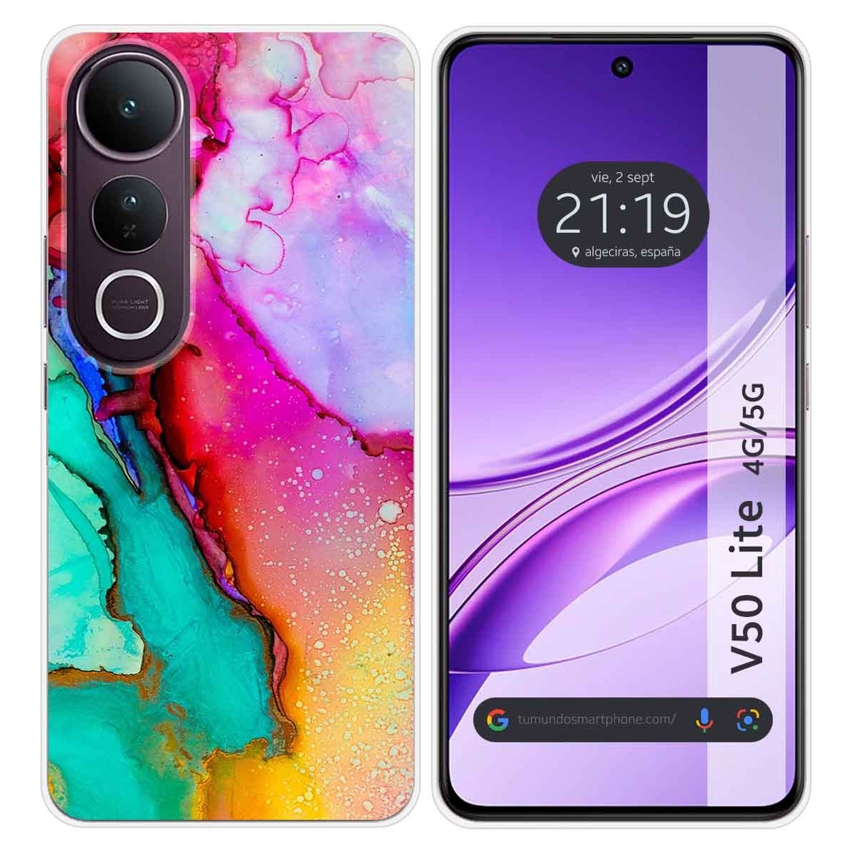 Funda Silicona para Vivo V50 Lite 4G / 5G diseño Mármol 15 Dibujos