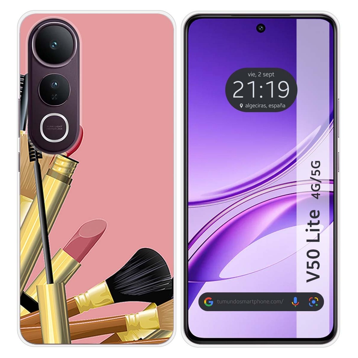 Funda Silicona para Vivo V50 Lite 4G / 5G diseño Brochas Dibujos