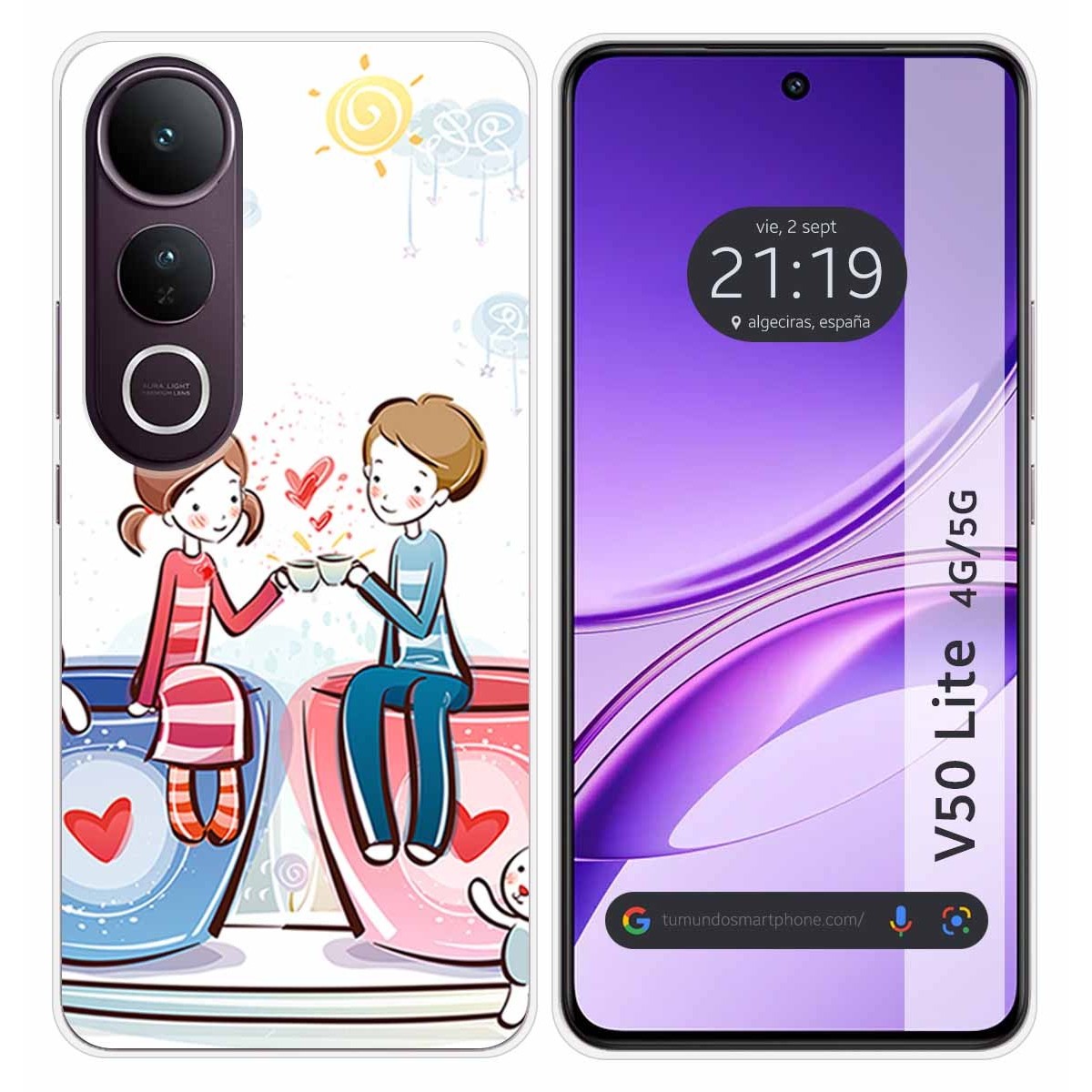 Funda Silicona para Vivo V50 Lite 4G / 5G diseño Café Dibujos