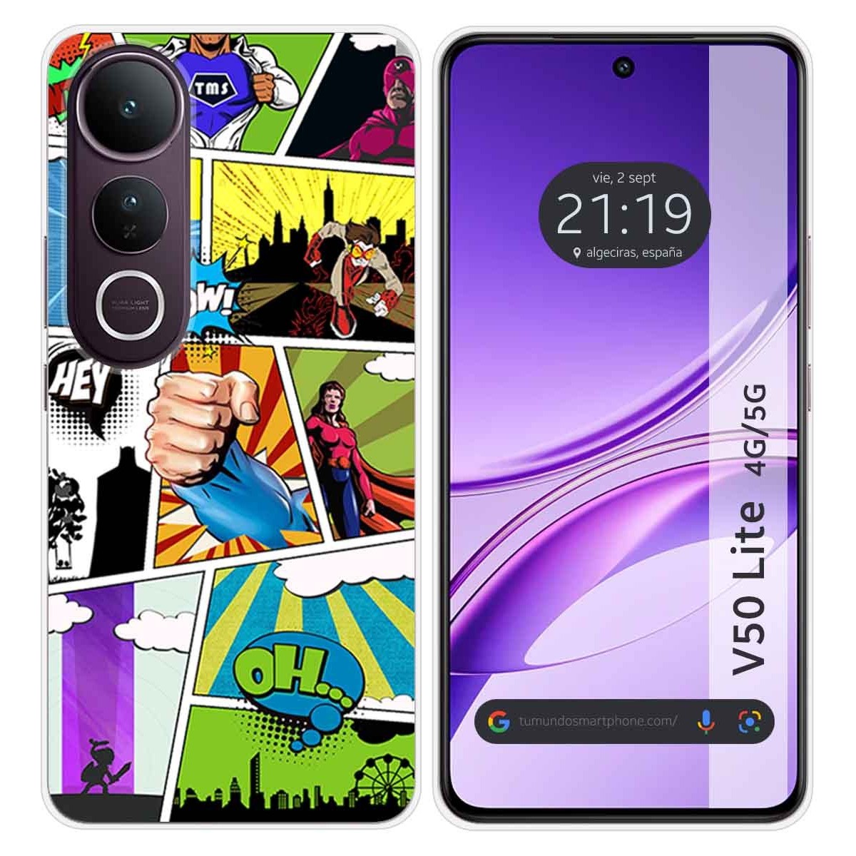 Funda Silicona para Vivo V50 Lite 4G / 5G diseño Comic Dibujos