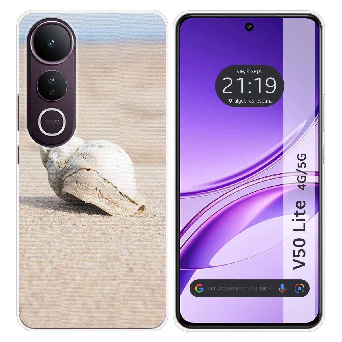 Funda Silicona para Vivo V50 Lite 4G / 5G diseño Concha Dibujos