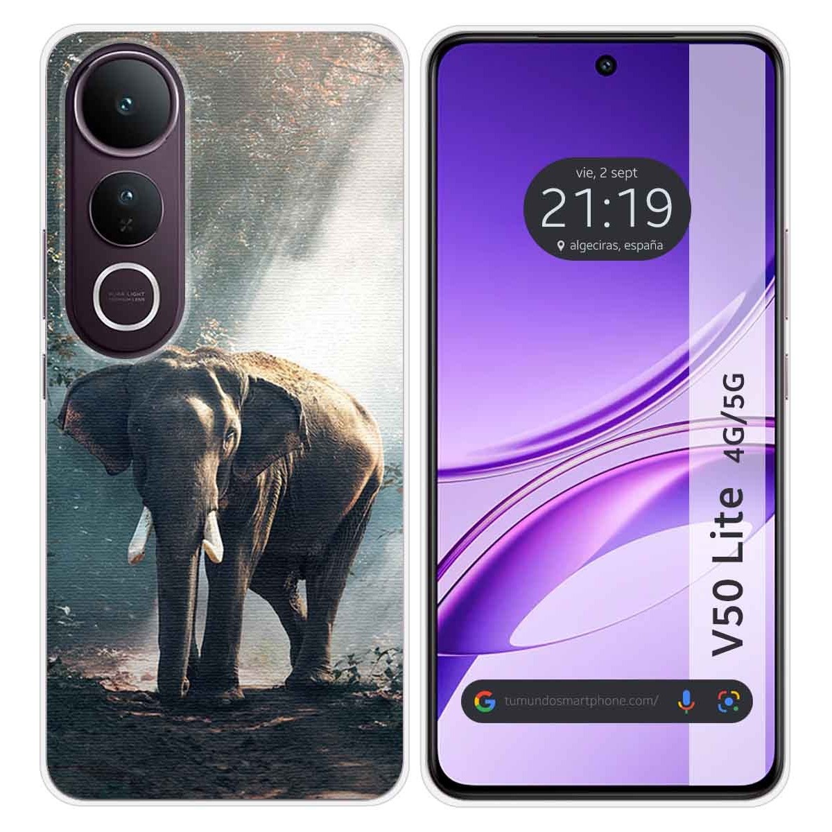 Funda Silicona para Vivo V50 Lite 4G / 5G diseño Elefante Dibujos