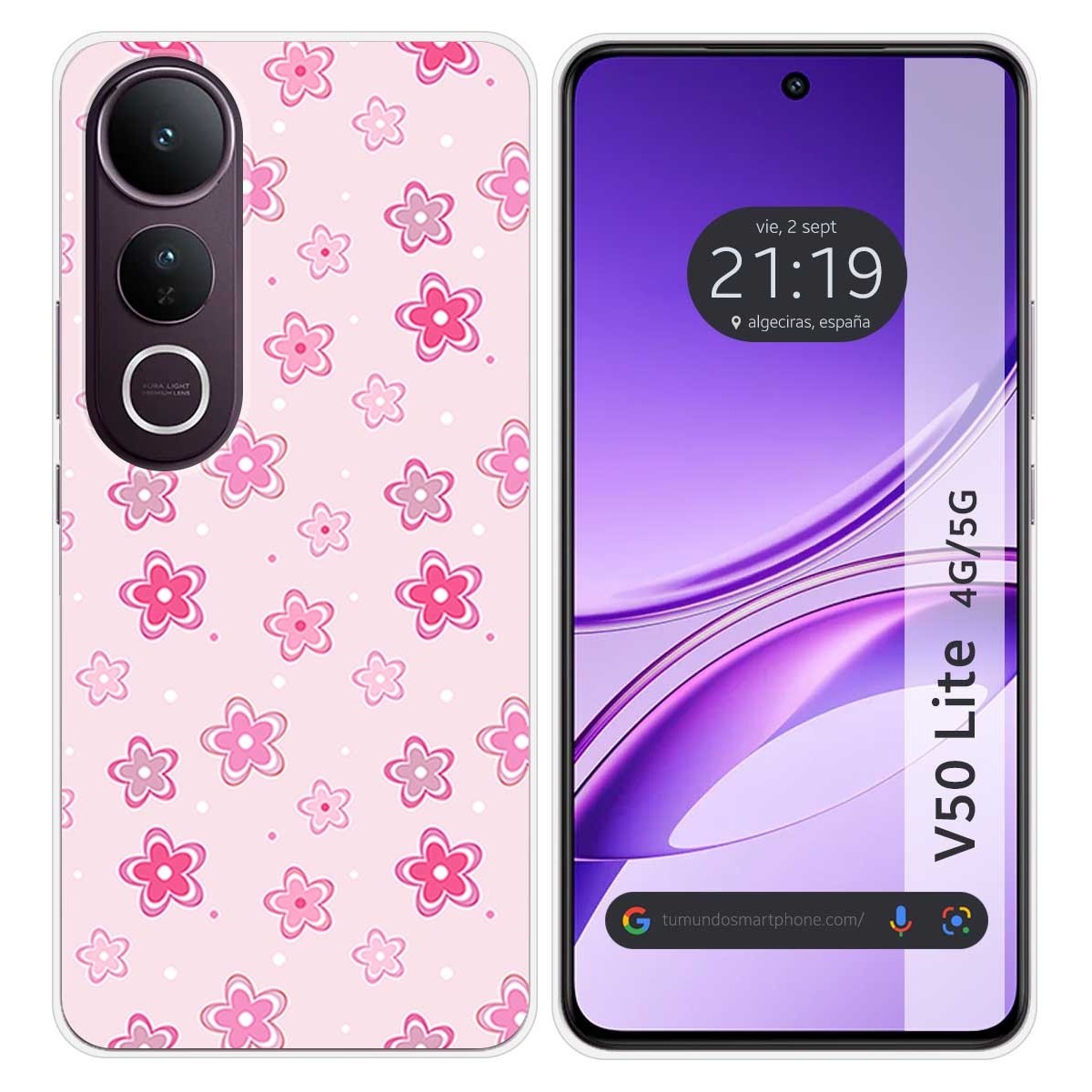 Funda Silicona para Vivo V50 Lite 4G / 5G diseño Flores Dibujos