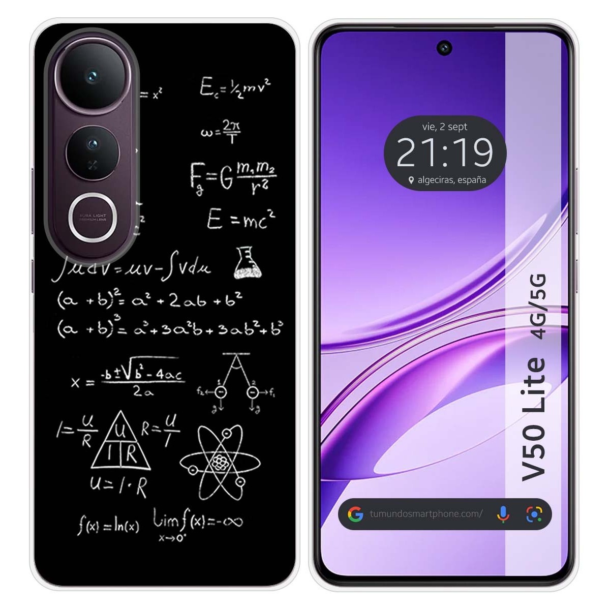 Funda Silicona para Vivo V50 Lite 4G / 5G diseño Formulas Dibujos