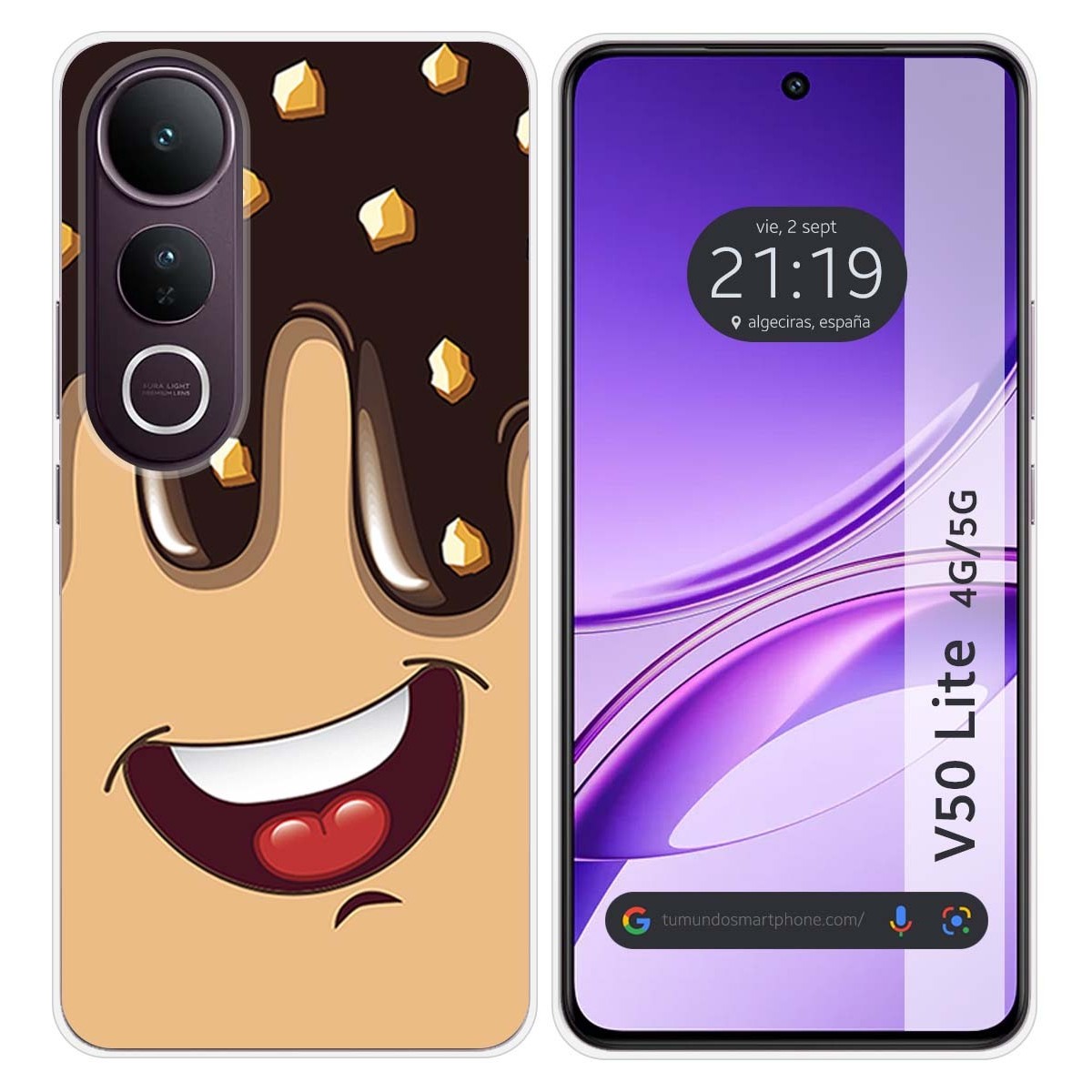 Funda Silicona para Vivo V50 Lite 4G / 5G diseño Helado Chocolate Dibujos