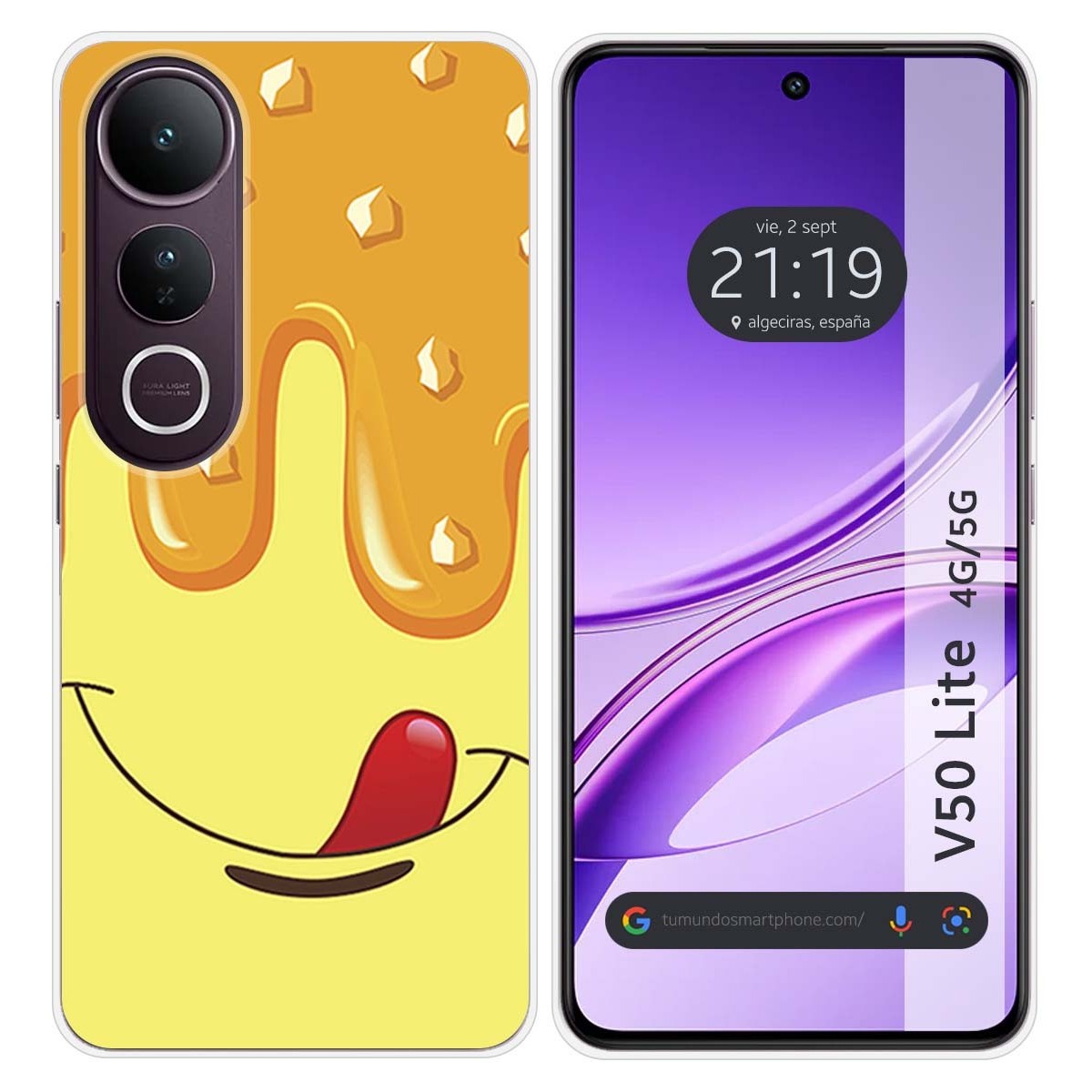 Funda Silicona para Vivo V50 Lite 4G / 5G diseño Helado Vainilla Dibujos