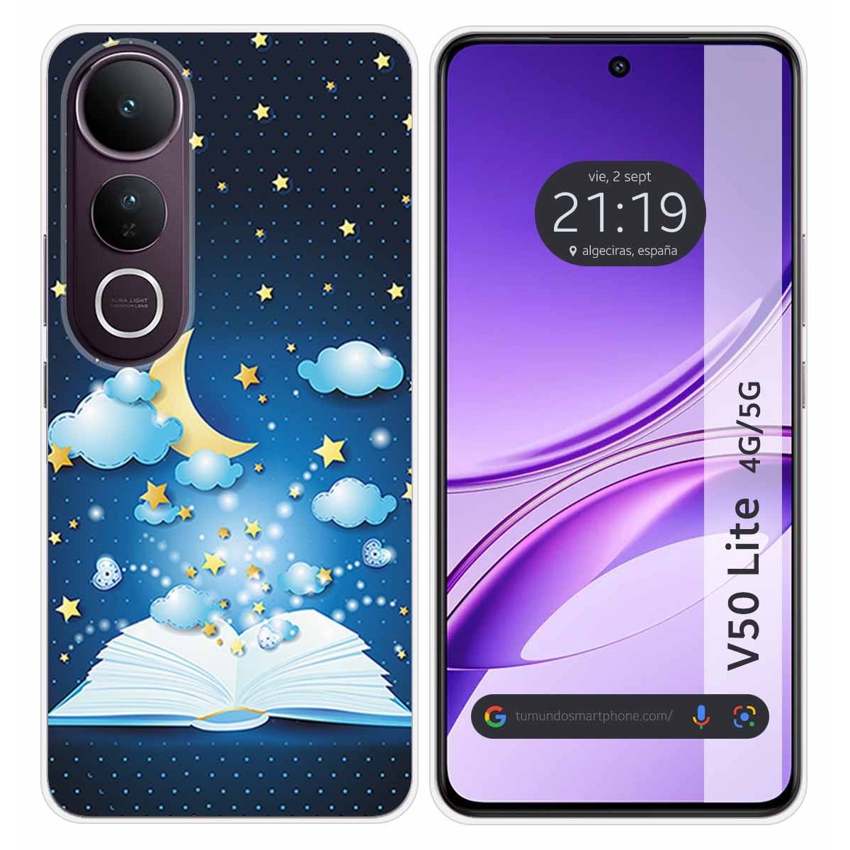 Funda Silicona para Vivo V50 Lite 4G / 5G diseño Libro Cuentos Dibujos