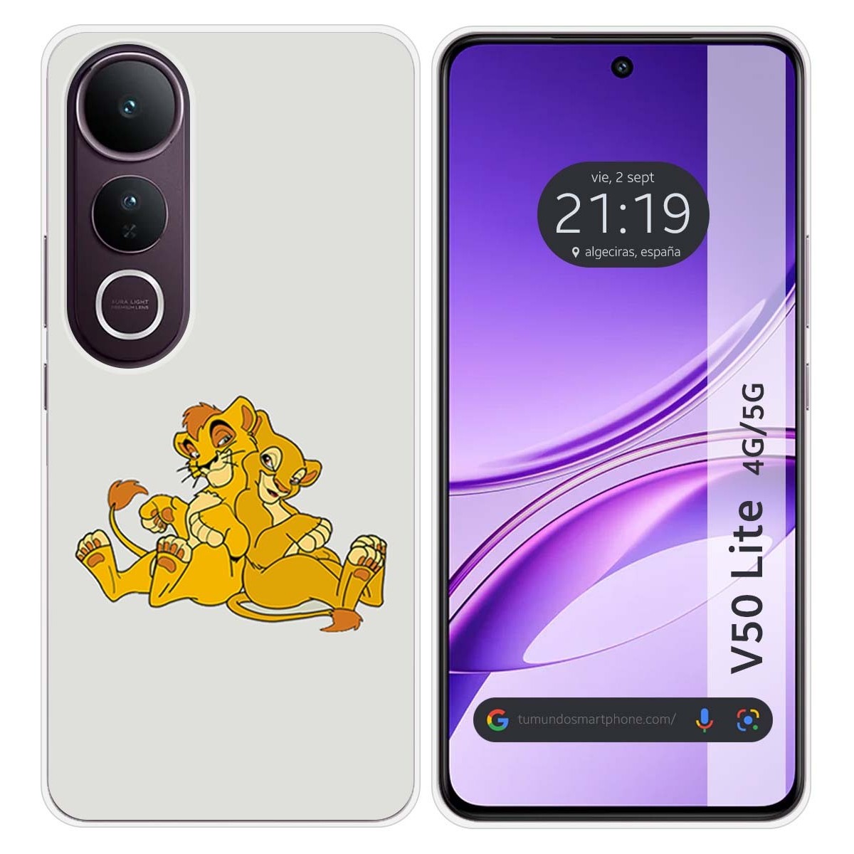 Funda Silicona para Vivo V50 Lite 4G / 5G diseño Leones Dibujos