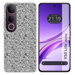 Funda Silicona para Vivo V50 Lite 4G / 5G diseño Letras Dibujos