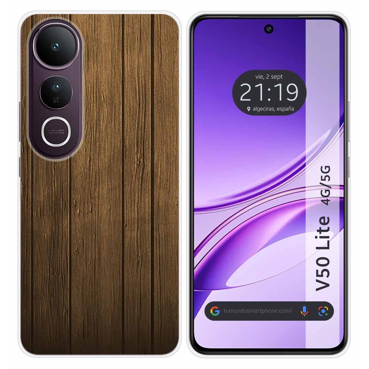Funda Silicona para Vivo V50 Lite 4G / 5G diseño Madera Dibujos