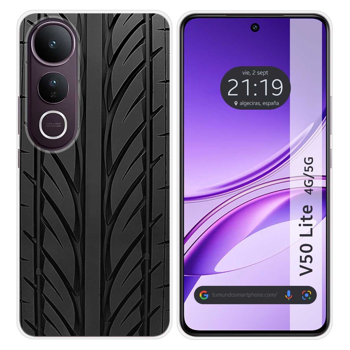 Funda Silicona para Vivo V50 Lite 4G / 5G diseño Neumatico Dibujos