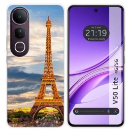 Funda Silicona para Vivo V50 Lite 4G / 5G diseño Paris Dibujos