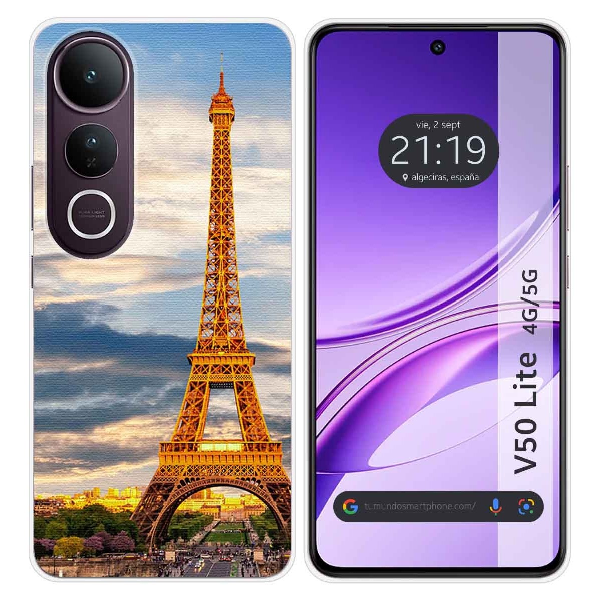 Funda Silicona para Vivo V50 Lite 4G / 5G diseño Paris Dibujos