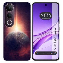 Funda Silicona para Vivo V50 Lite 4G / 5G diseño Tierra Dibujos