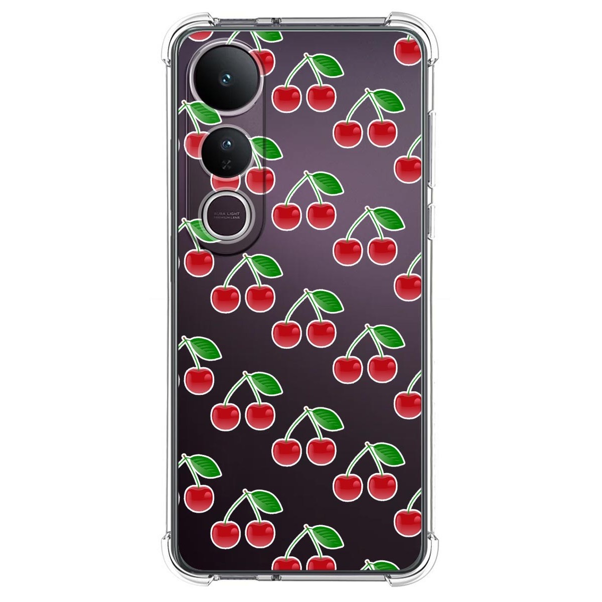 Funda Silicona Antigolpes para Vivo V50 Lite 4G / 5G diseño Cerezas Dibujos