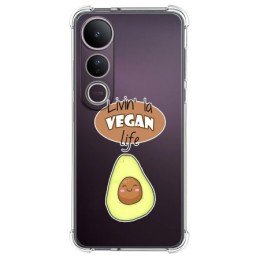 Funda Silicona Antigolpes para Vivo V50 Lite 4G / 5G diseño Vegan Life Dibujos