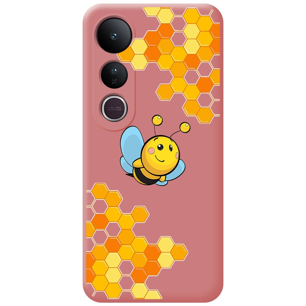 Funda Silicona Líquida Rosa para Vivo V50 Lite 4G / 5G diseño Abeja Dibujos