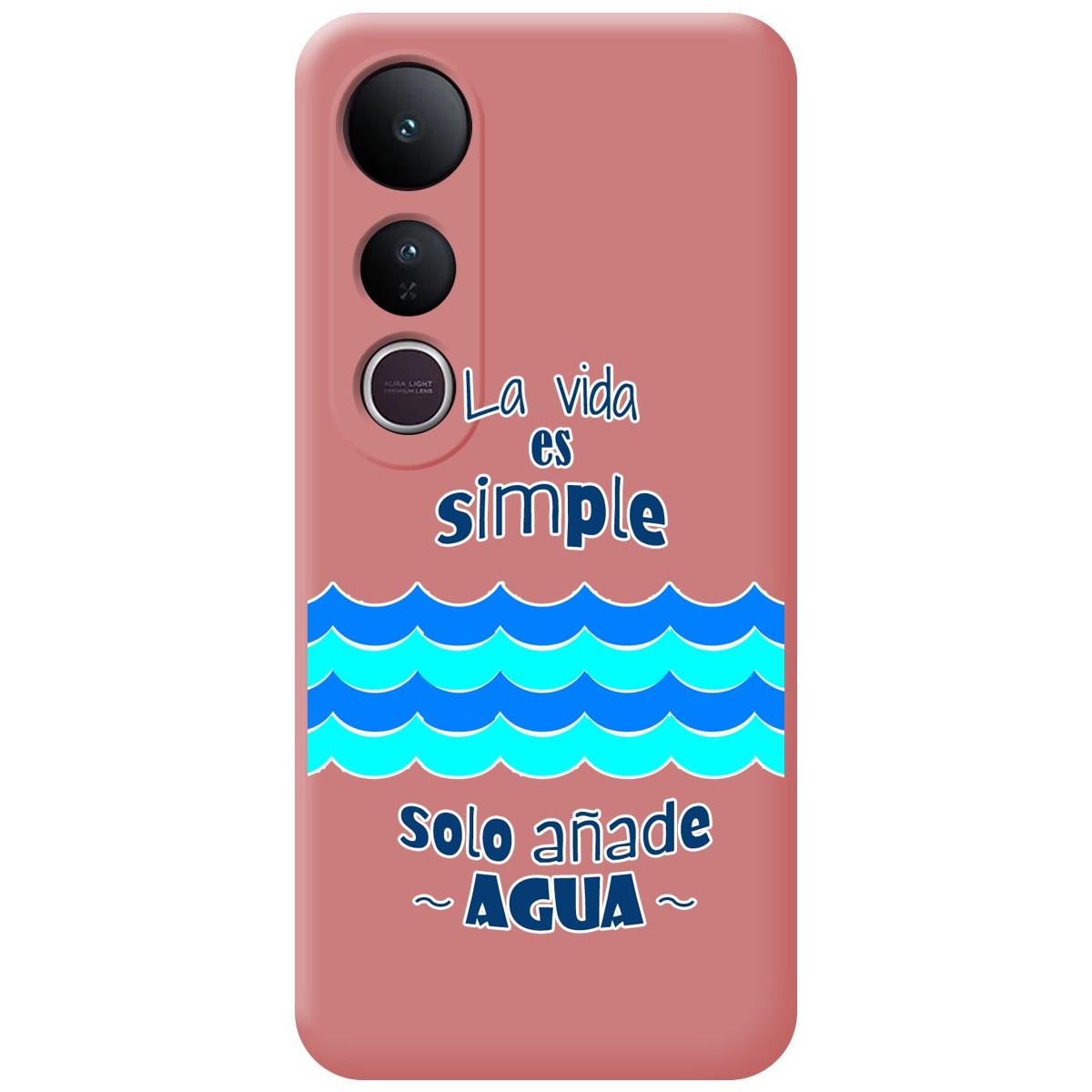 Funda Silicona Líquida Rosa para Vivo V50 Lite 4G / 5G diseño Agua Dibujos