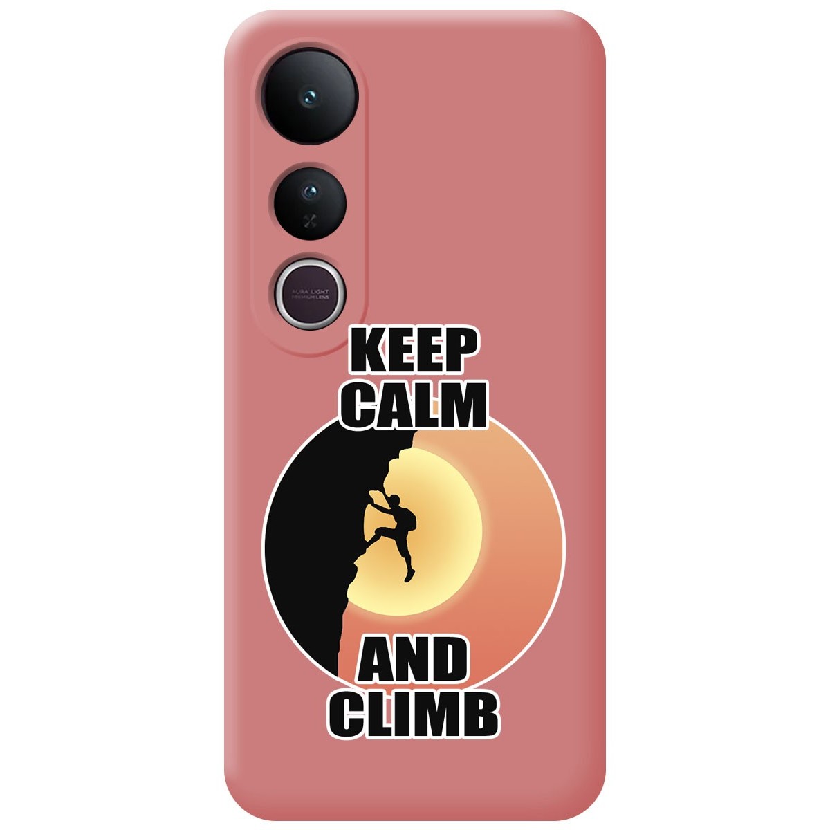 Funda Silicona Líquida Rosa para Vivo V50 Lite 4G / 5G diseño Hombre Escalada Dibujos