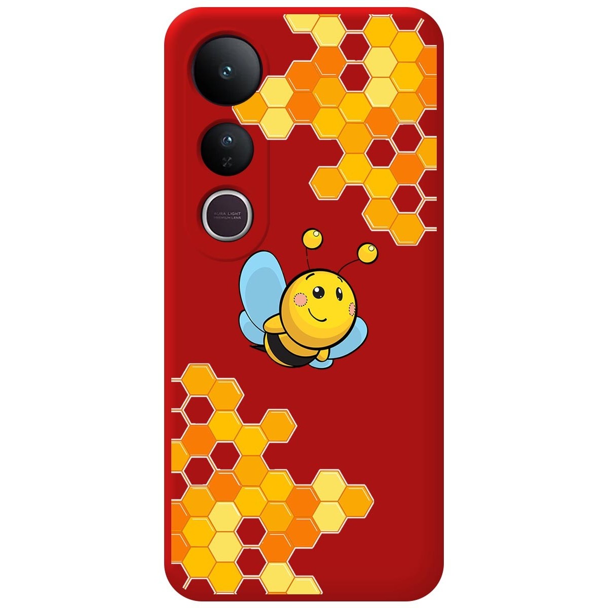 Funda Silicona Líquida Roja para Vivo V50 Lite 4G / 5G diseño Abeja Dibujos