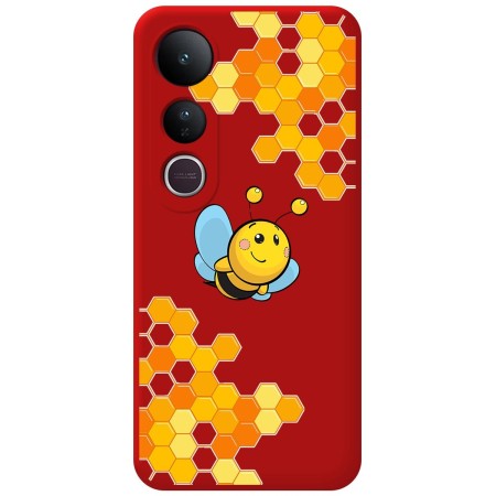 Funda Silicona Líquida Roja para Vivo V50 Lite 4G / 5G diseño Abeja Dibujos