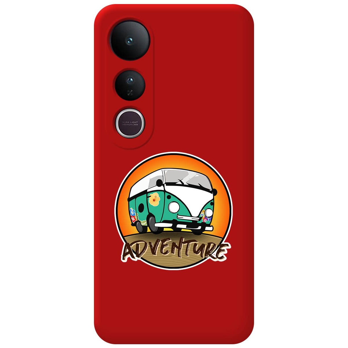 Funda Silicona Líquida Roja para Vivo V50 Lite 4G / 5G diseño Adventure Dibujos