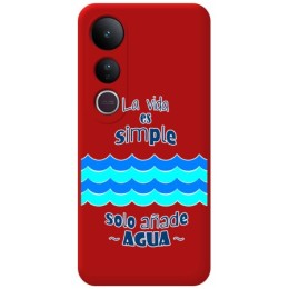 Funda Silicona Líquida Roja para Vivo V50 Lite 4G / 5G diseño Agua Dibujos