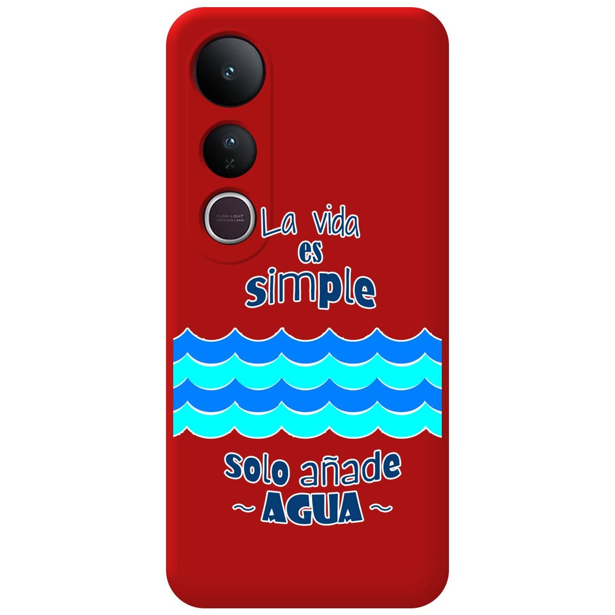 Funda Silicona Líquida Roja para Vivo V50 Lite 4G / 5G diseño Agua Dibujos