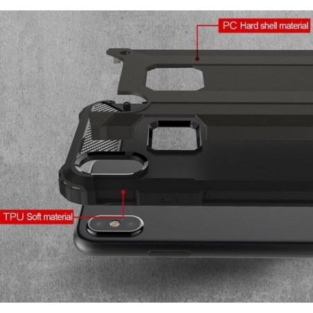 Funda Tipo Hybrid Tough Armor (Pc+Tpu) Negra para Xiaomi Redmi 6 Pro / Mi A2 Lite