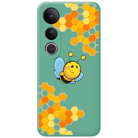 Funda Silicona Líquida Verde para Vivo V50 Lite 4G / 5G diseño Abeja Dibujos