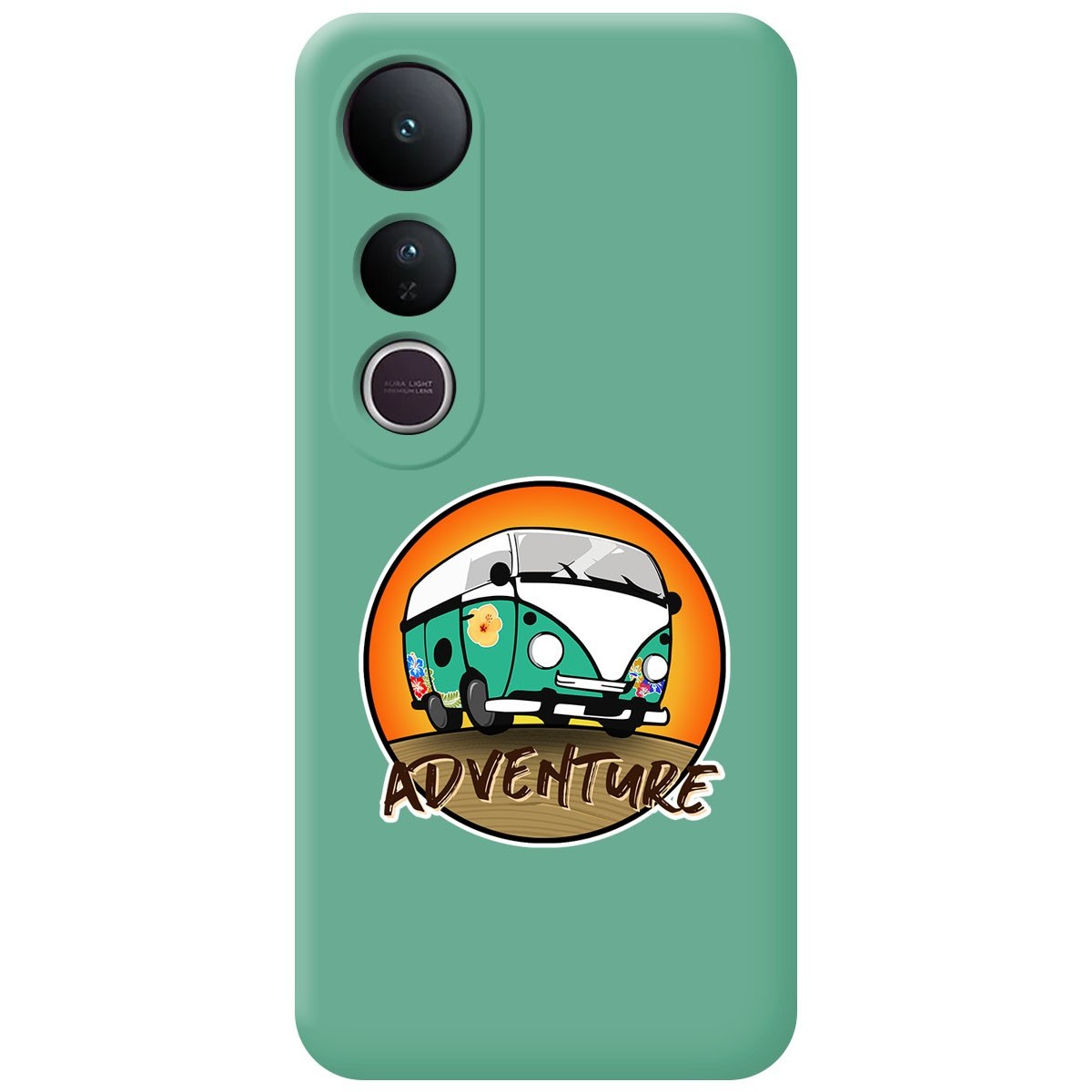 Funda Silicona Líquida Verde para Vivo V50 Lite 4G / 5G diseño Adventure Dibujos