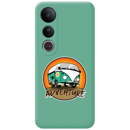 Funda Silicona Líquida Verde para Vivo V50 Lite 4G / 5G diseño Adventure Dibujos