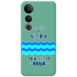 Funda Silicona Líquida Verde para Vivo V50 Lite 4G / 5G diseño Agua Dibujos