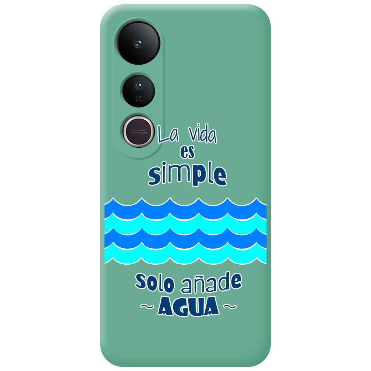 Funda Silicona Líquida Verde para Vivo V50 Lite 4G / 5G diseño Agua Dibujos
