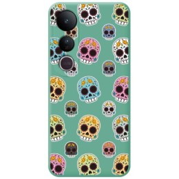 Funda Silicona Líquida Verde para Vivo V50 Lite 4G / 5G diseño Catrina Dibujos