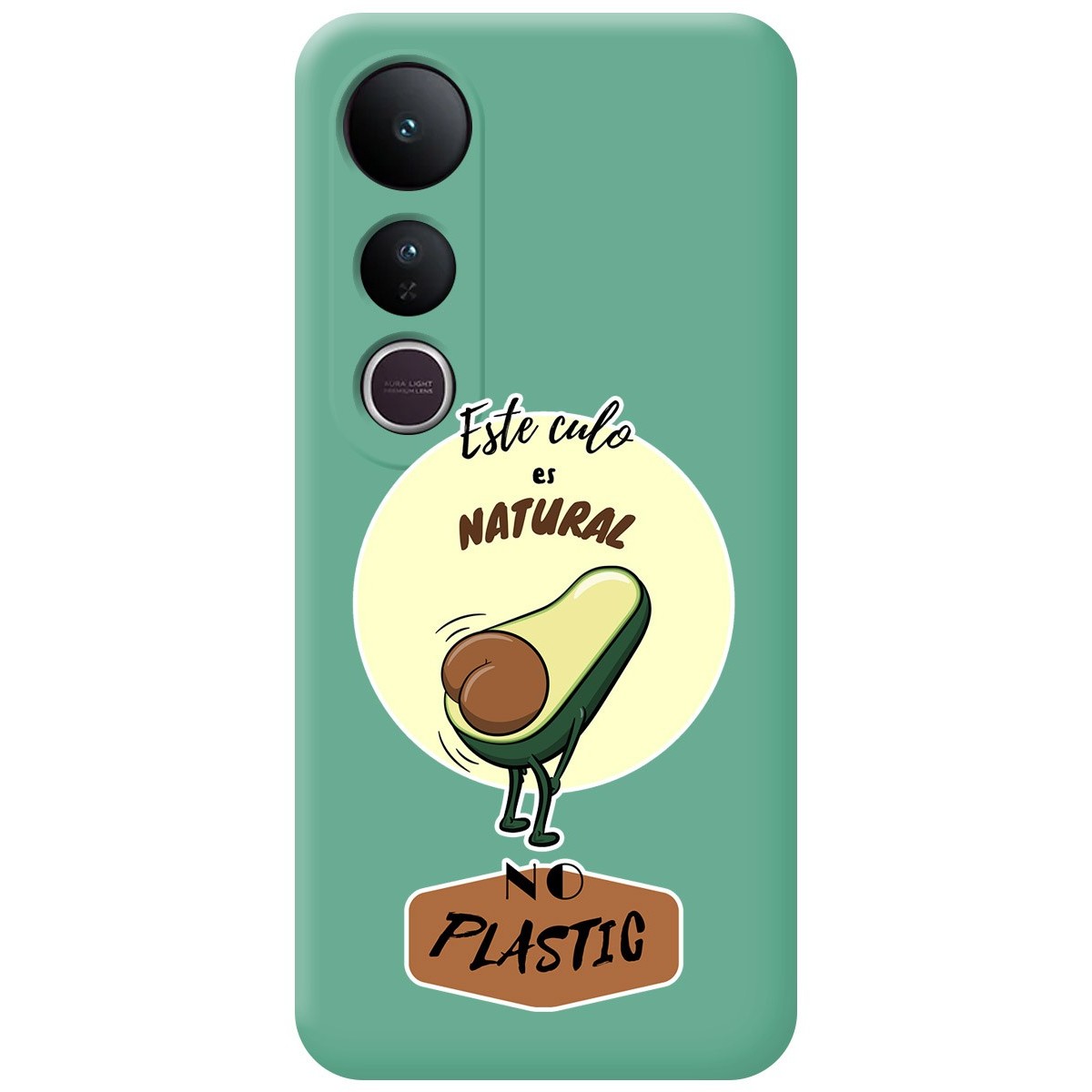 Funda Silicona Líquida Verde para Vivo V50 Lite 4G / 5G diseño Culo Natural Dibujos
