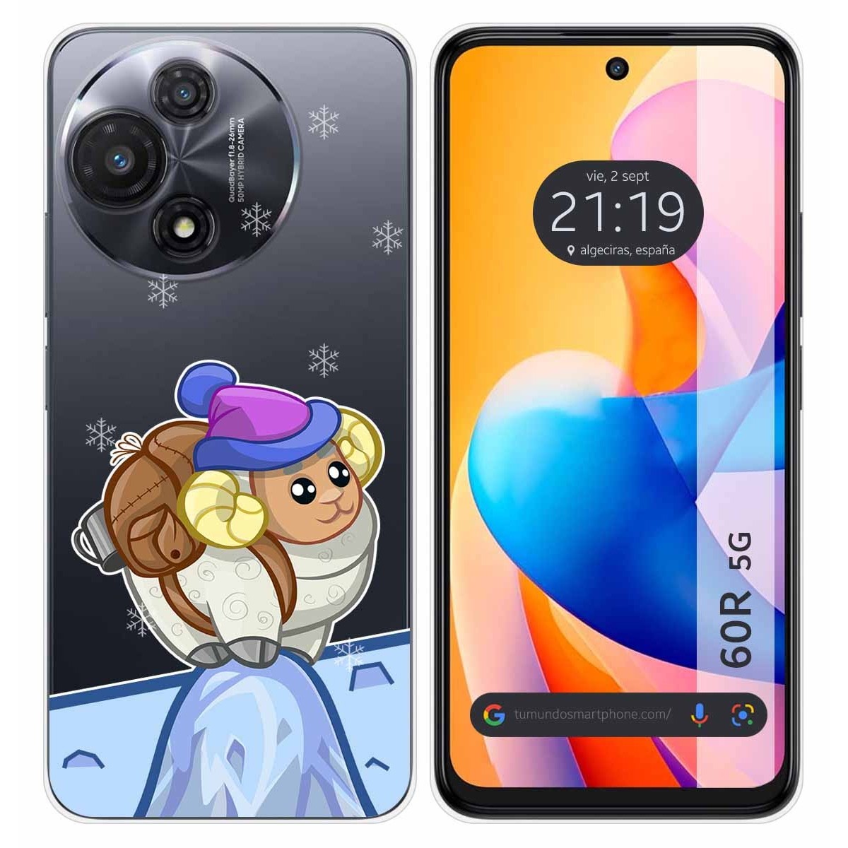 Funda Silicona Transparente para TCL 60R 5G diseño Cabra Dibujos