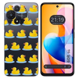 Funda Silicona Transparente para TCL 60R 5G diseño Pato Dibujos