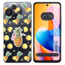 Funda Silicona Transparente para TCL 60R 5G diseño Piña Dibujos