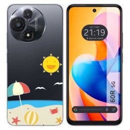 Funda Silicona Transparente para TCL 60R 5G diseño Playa Dibujos