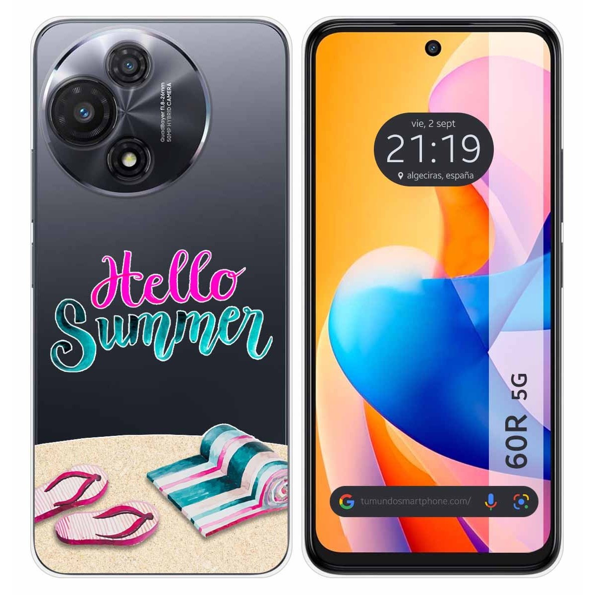 Funda Silicona Transparente para TCL 60R 5G diseño Summer Dibujos