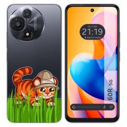 Funda Silicona Transparente para TCL 60R 5G diseño Tigre Dibujos