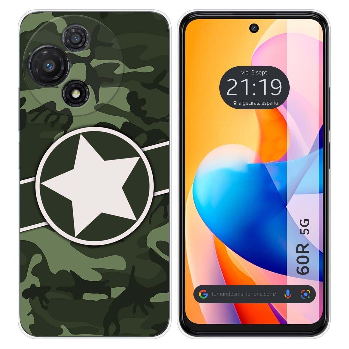 Funda Silicona para TCL 60R 5G diseño Camuflaje 01 Dibujos