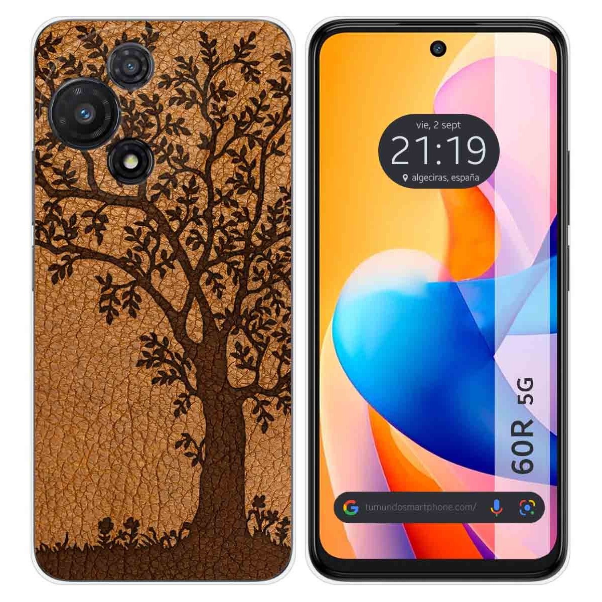 Funda Silicona para TCL 60R 5G diseño Cuero 03 Dibujos