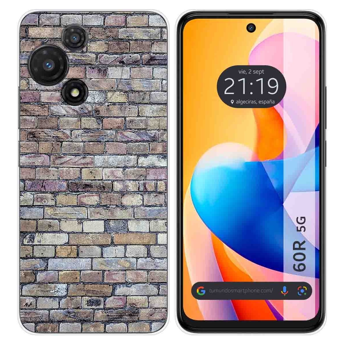 Funda Silicona para TCL 60R 5G diseño Ladrillo 02 Dibujos
