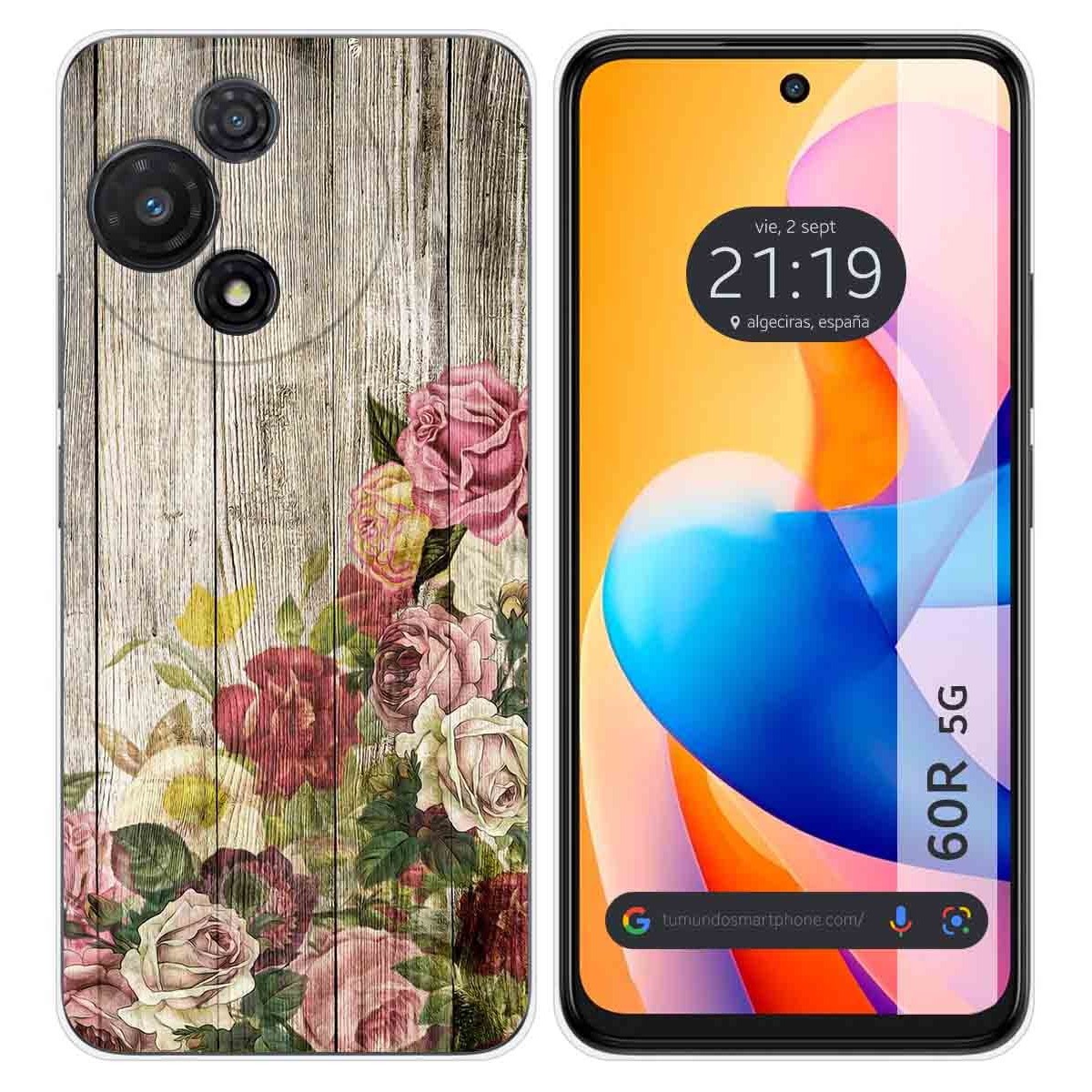 Funda Silicona para TCL 60R 5G diseño Madera 08 Dibujos