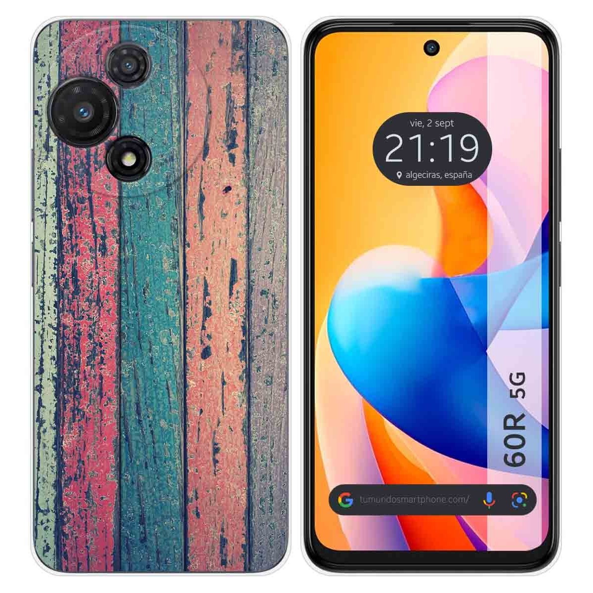 Funda Silicona para TCL 60R 5G diseño Madera 10 Dibujos