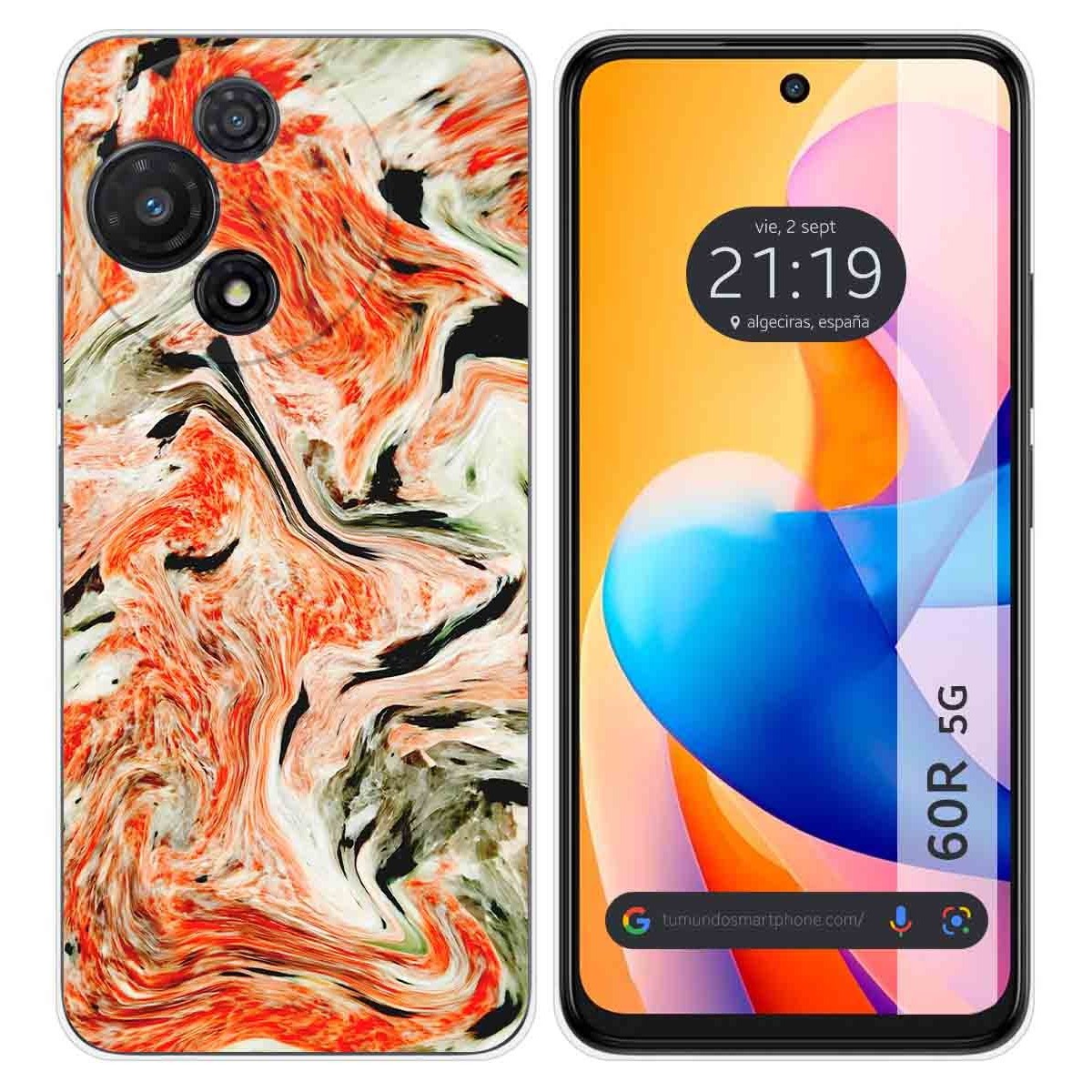 Funda Silicona para TCL 60R 5G diseño Mármol 12 Dibujos