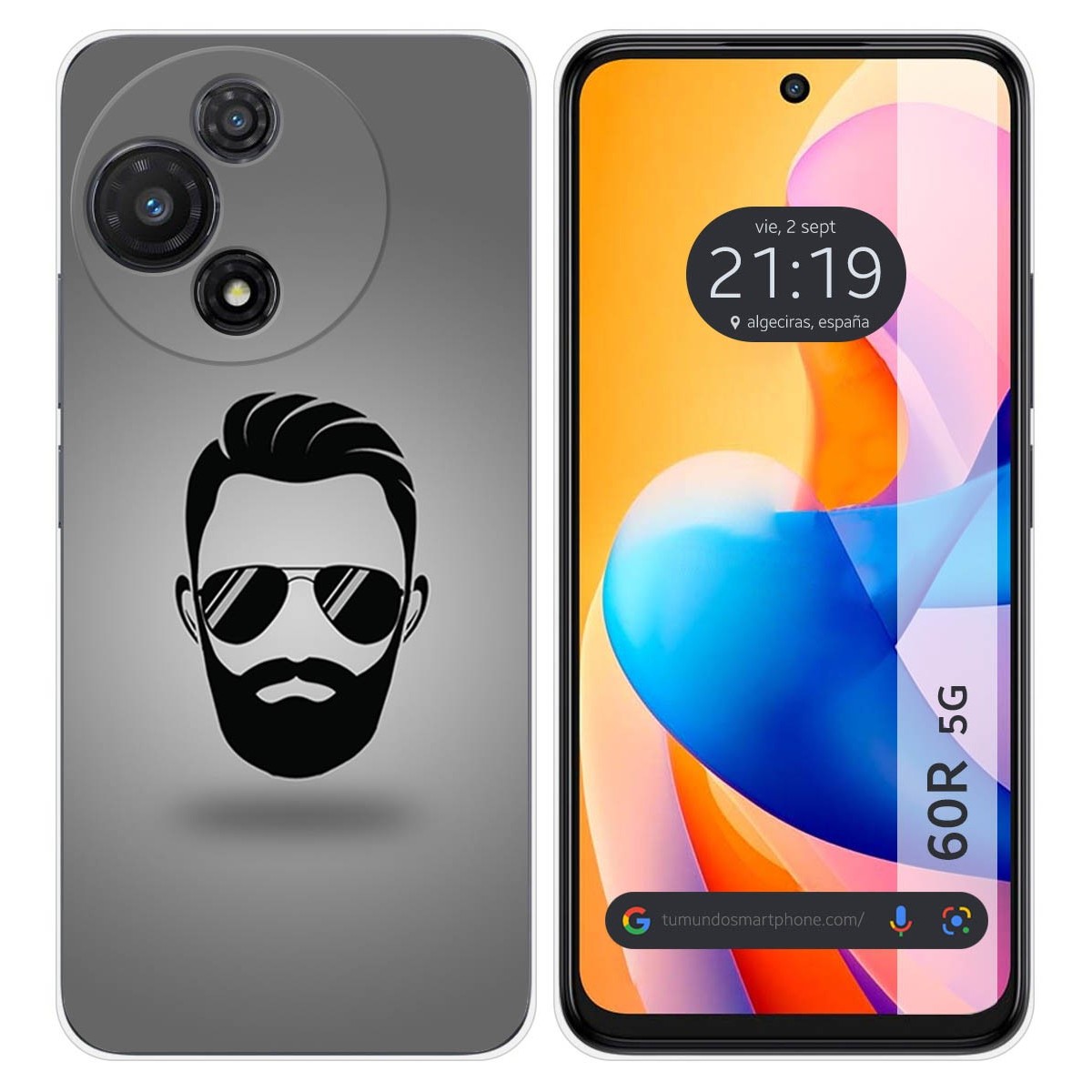 Funda Silicona para TCL 60R 5G diseño Barba Dibujos