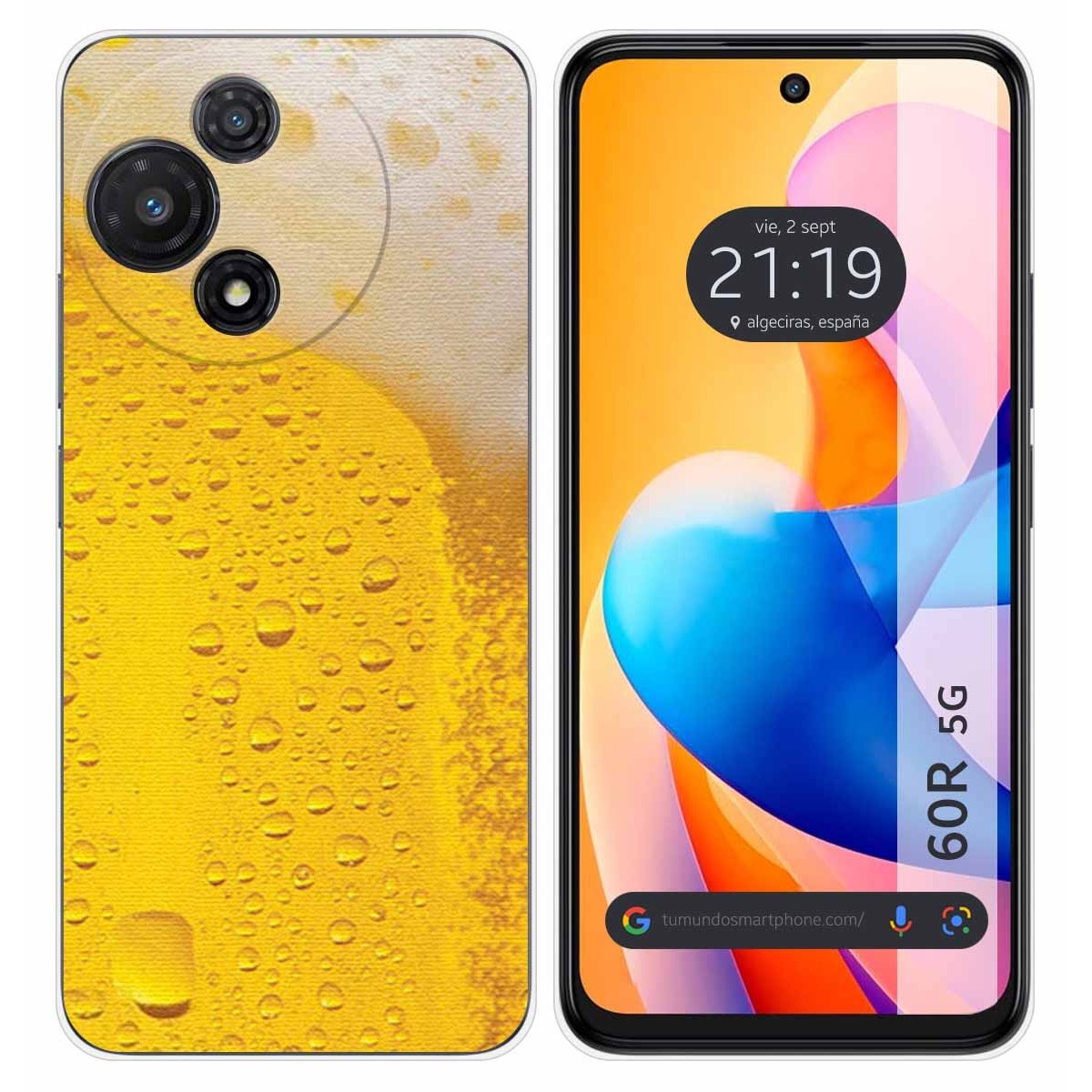 Funda Silicona para TCL 60R 5G diseño Cerveza Dibujos